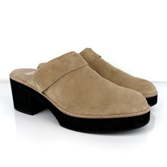 Eileen Fisher Women's Hiya Platform Suede Mule Clogs Beige Size 11 - Picture 3 of 9